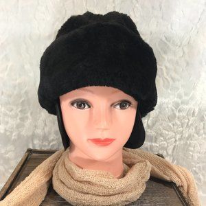 Vintage North King dyed mouton lamb hat Ear Flap